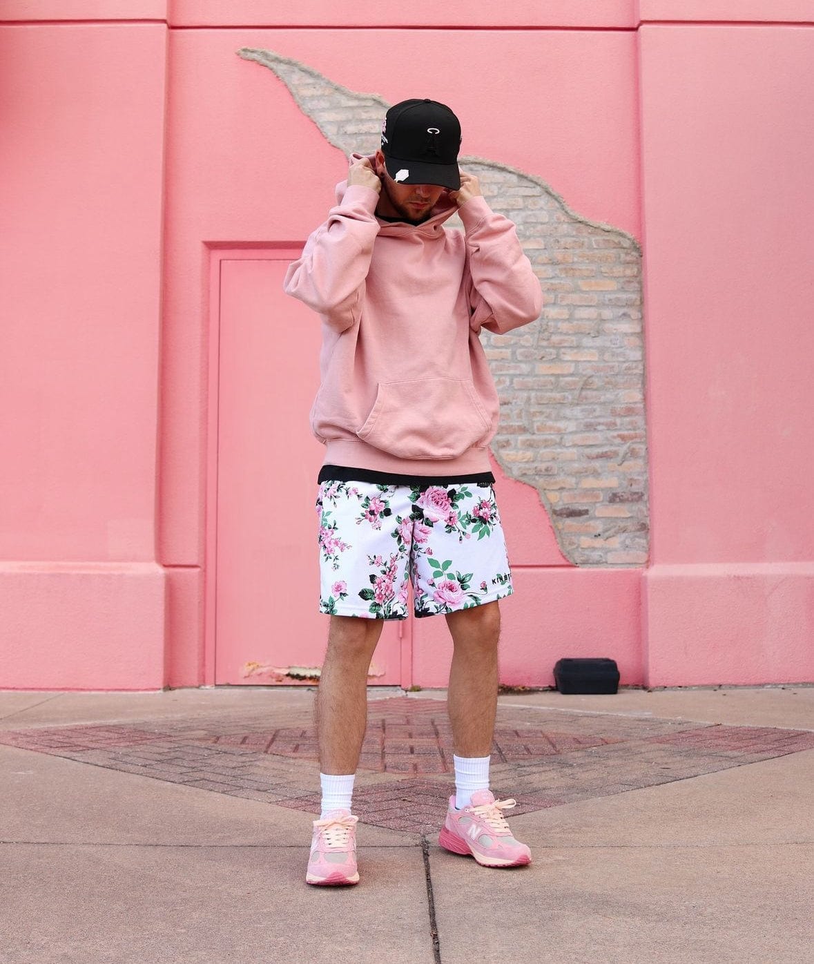 Pink/black angels hat