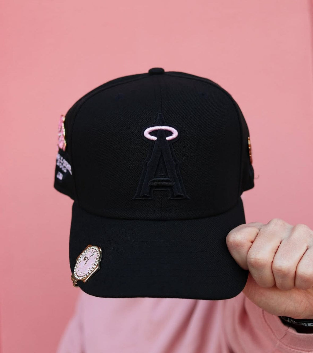 Pink/black angels hat