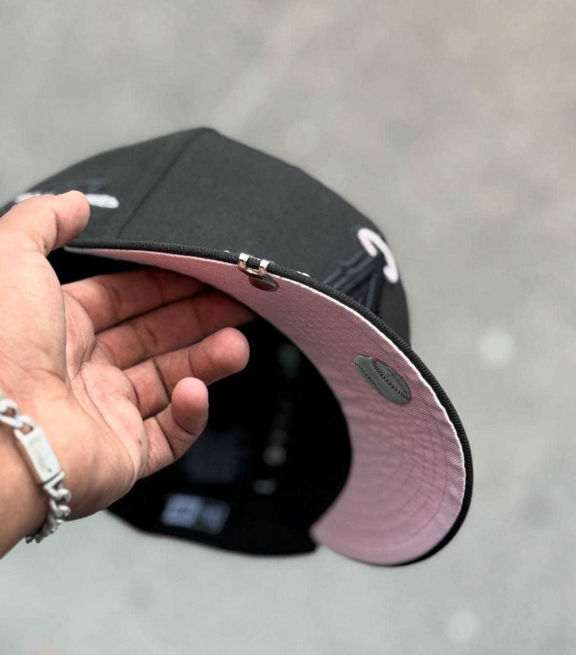 Pink/black angels hat