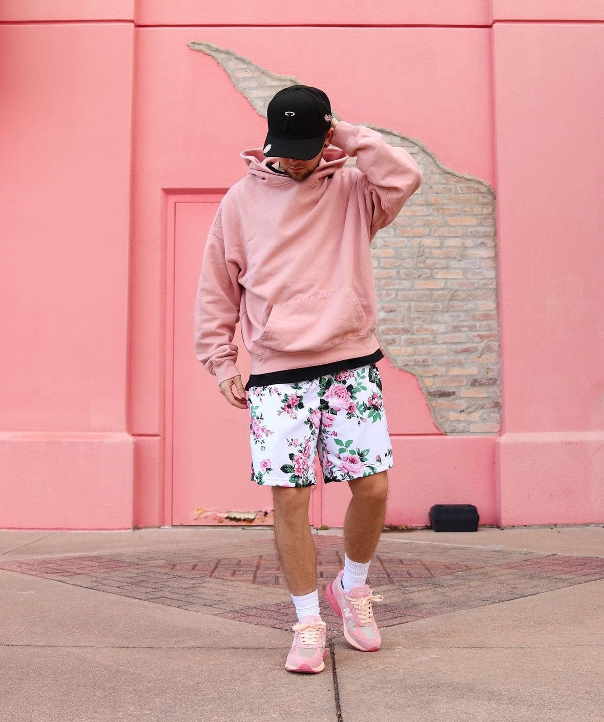 Pink/black angels hat