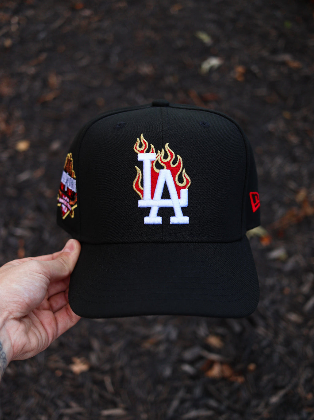 White LA flames